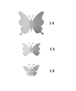 DECORO MURALE 3D "WHITE BUTTERFLIES"
